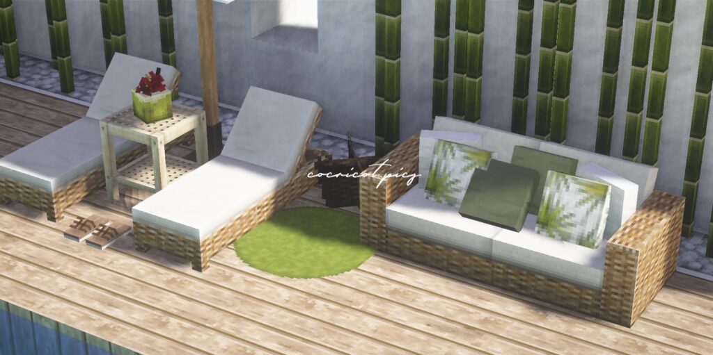 Resort sofas and bamboo